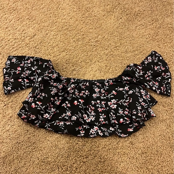 Off the shoulder Bardot top shein floral print - Picture 3 of 4